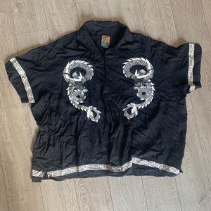 Twin Dragon Short Sleeve Button Down